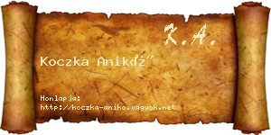 Koczka Anikó névjegykártya