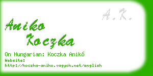 aniko koczka business card
